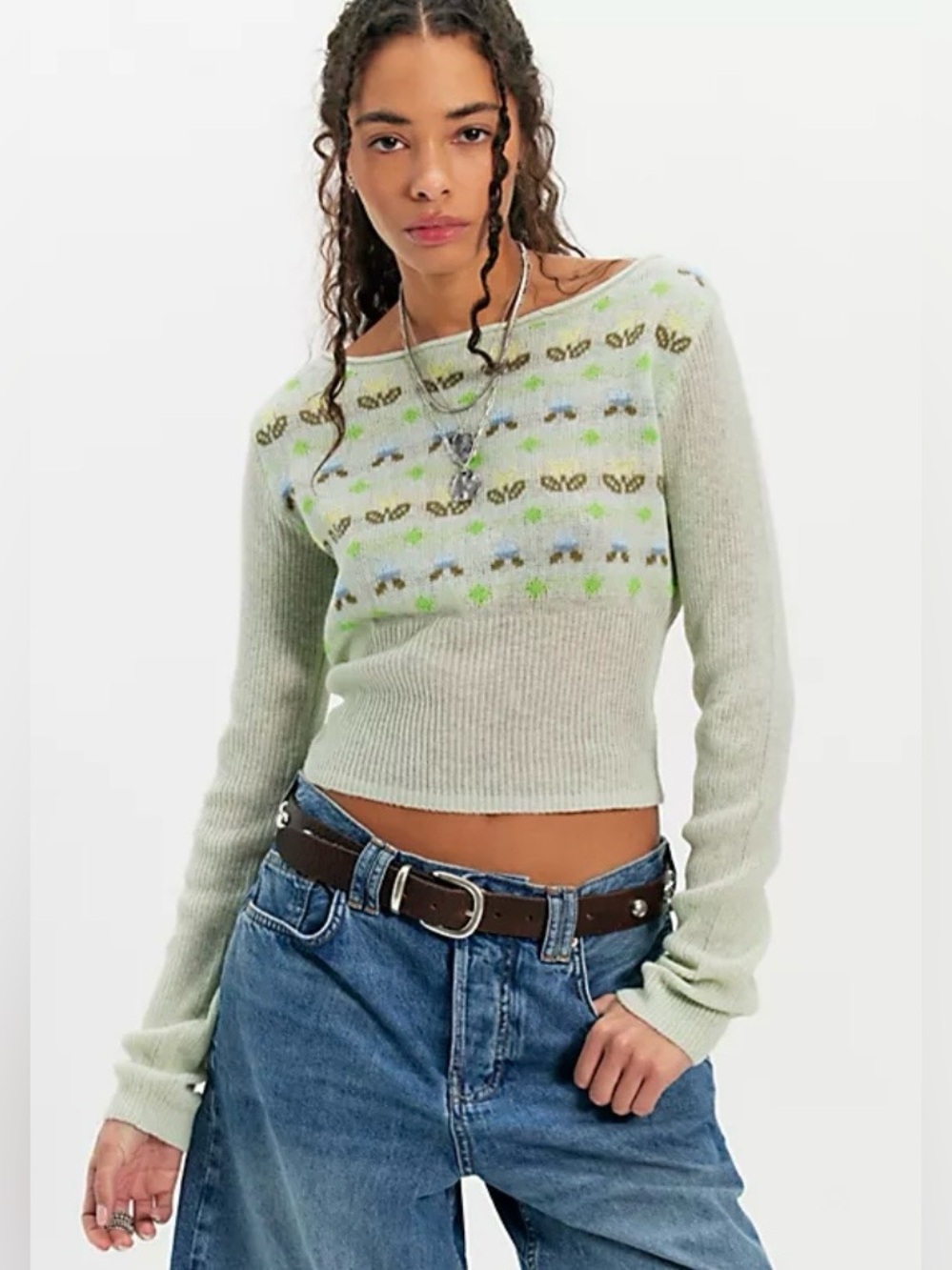 NWT FREE PEOPLE JULEP KNIT PULLOVER DEWKIST COMBO SMALL